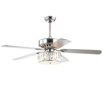 Mandy 52" Crystal Prism Drum LED Ceiling Fan With Remote - JONATHAN Y